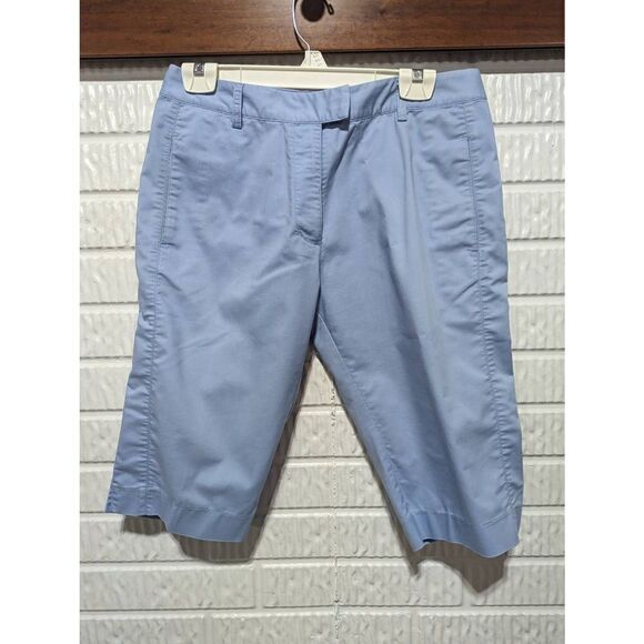 Adidas Women's Golf Light Blue Stretch Cotton Blend Flat Front Chino Shorts Size - Picture 1 of 7